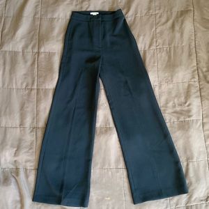 High waisted wide leg black pants